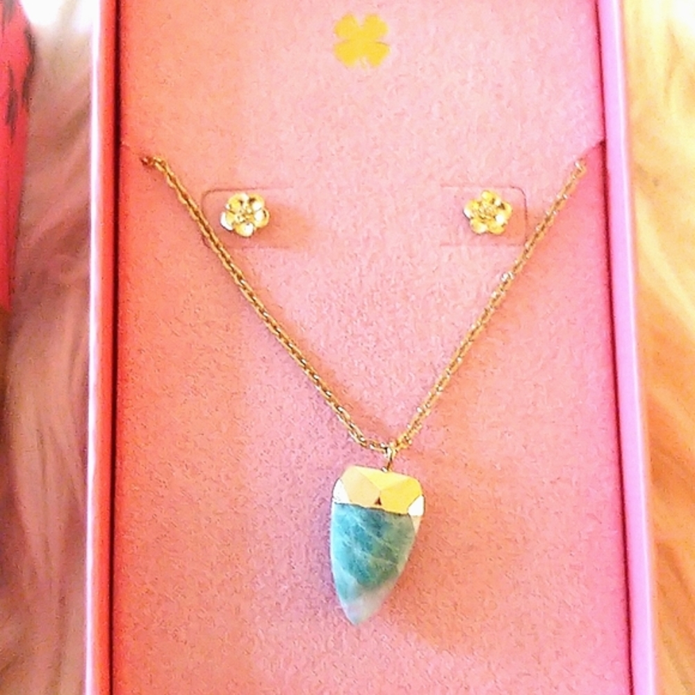 Lucky Brand Gift Beautiful Set Stone Necklace/Earrings